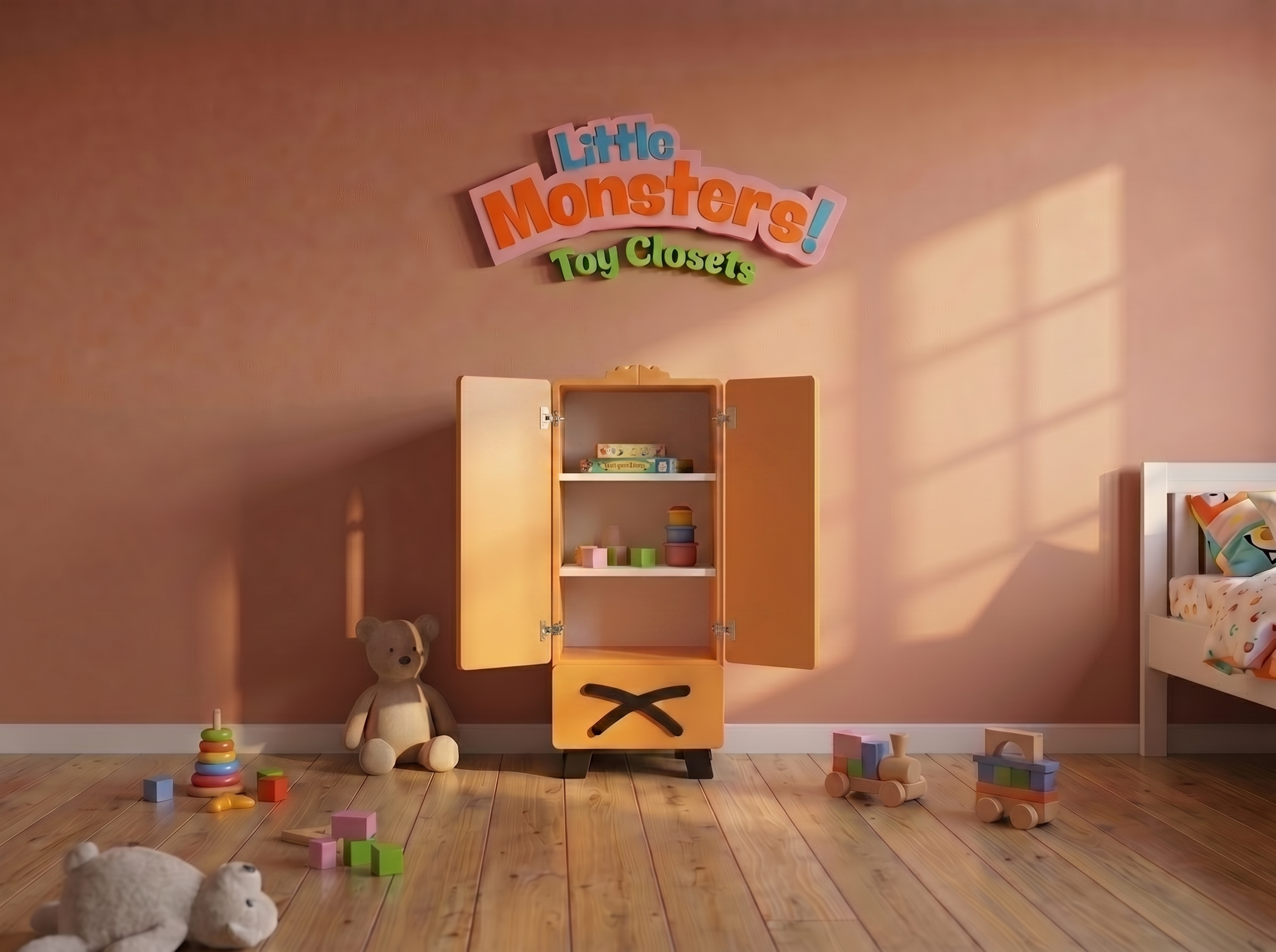 Grumpy Gus doors open showing shelves